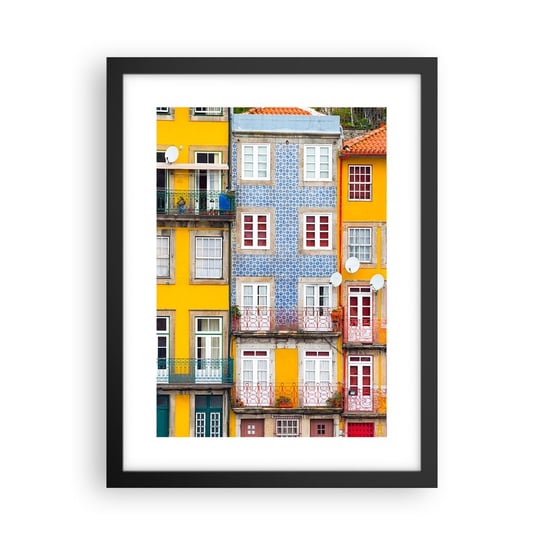 Obraz - Plakat - Barwy starego miasta - 30x40cm - Miasto Porto Architektura - Foto Plakaty na ścianę w czarnej ramie - Plakat do Salonu Sypialni ARTTOR ARTTOR