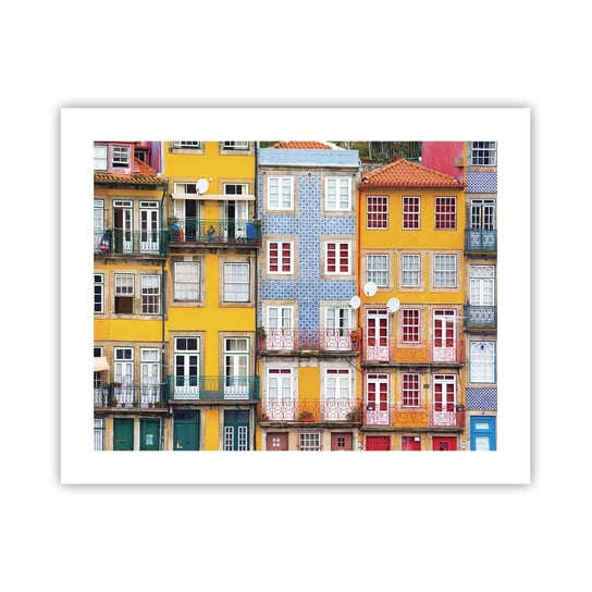 Obraz - Plakat - Barwy starego miasta - 50x40cm - Miasto Porto Architektura - Foto Plakaty bez ramy do Salonu Sypialni ARTTOR ARTTOR