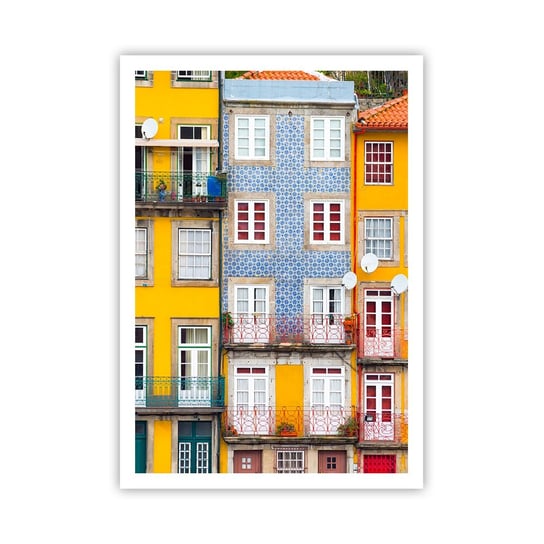 Obraz - Plakat - Barwy starego miasta - 70x100cm - Miasto Porto Architektura - Foto Plakaty bez ramy na ścianę do Salonu Sypialni ARTTOR ARTTOR
