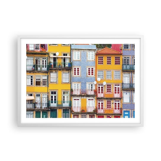 Obraz - Plakat - Barwy starego miasta - 70x50cm - Miasto Porto Architektura - Nowoczesny modny obraz Plakat rama biała ARTTOR ARTTOR