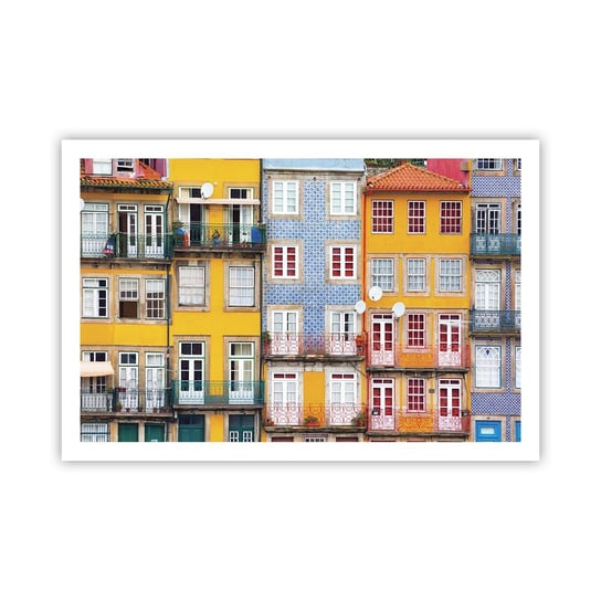 Obraz - Plakat - Barwy starego miasta - 91x61cm - Miasto Porto Architektura - Foto Plakaty na ścianę bez ramy - Plakat do Salonu Sypialni ARTTOR ARTTOR