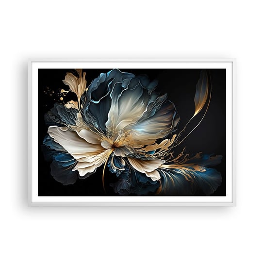 Obraz - Plakat - Baśniowy kwiat paproci - 100x70cm - Kwiat Botanika Art Deco - Foto Plakaty w ramie koloru białego do Salonu Sypialni ARTTOR ARTTOR