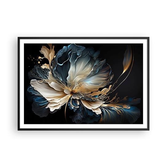 Obraz - Plakat - Baśniowy kwiat paproci - 100x70cm - Kwiat Botanika Art Deco - Foto Plakaty w ramie koloru czarnego do Salonu Sypialni ARTTOR ARTTOR
