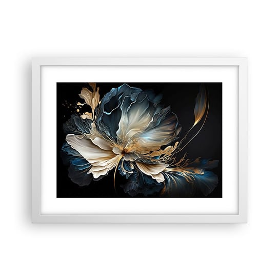 Obraz - Plakat - Baśniowy kwiat paproci - 40x30cm - Kwiat Botanika Art Deco - Foto Plakaty na ścianę w ramie białej - Plakat do Salonu Sypialni ARTTOR ARTTOR