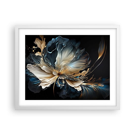 Obraz - Plakat - Baśniowy kwiat paproci - 50x40cm - Kwiat Botanika Art Deco - Foto Plakaty w ramie koloru białego do Salonu Sypialni ARTTOR ARTTOR