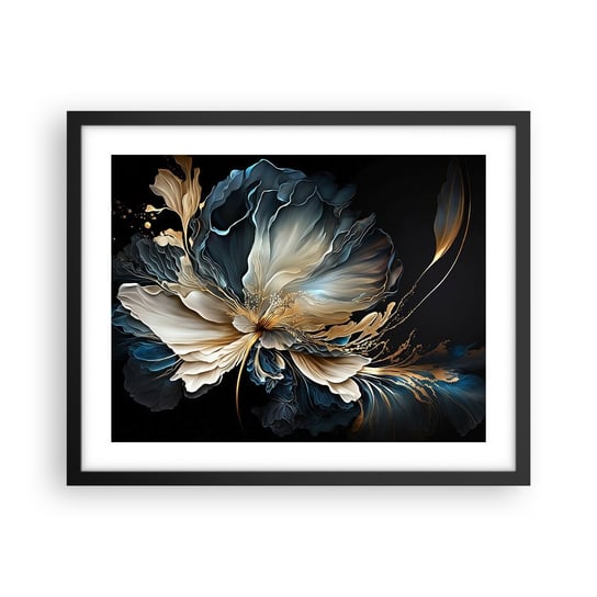Obraz - Plakat - Baśniowy kwiat paproci - 50x40cm - Kwiat Botanika Art Deco - Foto Plakaty w ramie koloru czarnego do Salonu Sypialni ARTTOR ARTTOR