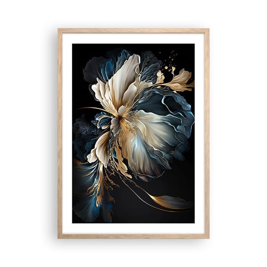 Obraz - Plakat - Baśniowy kwiat paproci - 50x70cm - Kwiat Botanika Art Deco - Nowoczesny modny obraz Plakat rama jasny dąb ARTTOR ARTTOR
