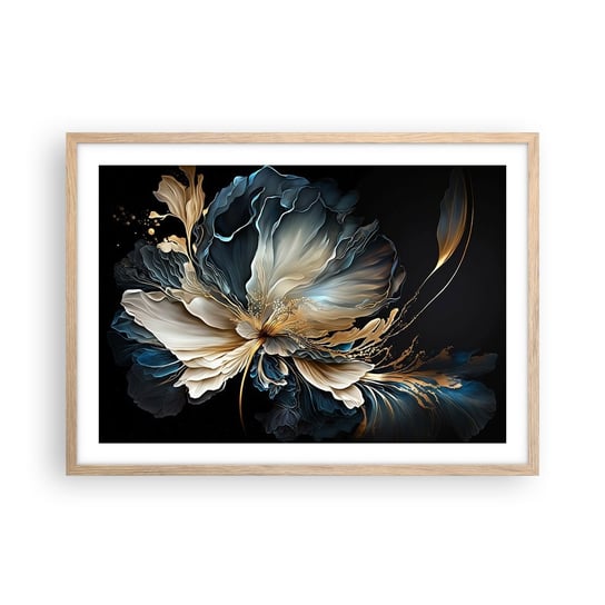 Obraz - Plakat - Baśniowy kwiat paproci - 70x50cm - Kwiat Botanika Art Deco - Nowoczesny modny obraz Plakat rama jasny dąb ARTTOR ARTTOR