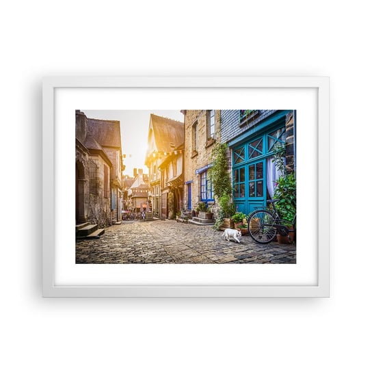 Obraz - Plakat - Biały duch miasteczka - 40x30cm - Miasto Francja Architektura - Foto Plakaty na ścianę w ramie białej - Plakat do Salonu Sypialni ARTTOR ARTTOR