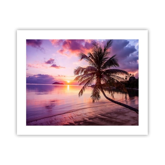 Obraz - Plakat - Błogość aż po horyzont - 50x40cm - Krajobraz Palma Kokosowa Morze - Foto Plakaty bez ramy do Salonu Sypialni ARTTOR ARTTOR