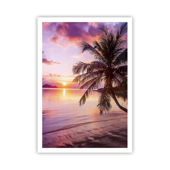 Obraz - Plakat - Błogość aż po horyzont - 70x100cm - Krajobraz Palma Kokosowa Morze - Foto Plakaty bez ramy na ścianę do Salonu Sypialni ARTTOR ARTTOR