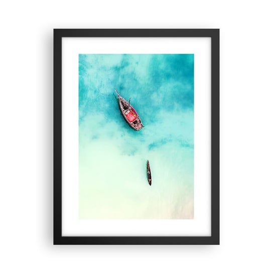 Obraz - Plakat - Bo na plażach Zanzibaru, kiedy nadmiar wód… - 30x40cm - Krajobraz Zanzibar Ocean - Foto Plakaty na ścianę w czarnej ramie - Plakat do Salonu Sypialni ARTTOR ARTTOR