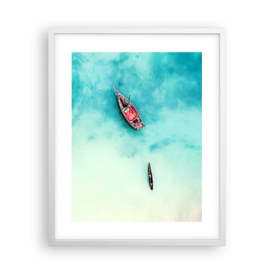 Obraz - Plakat - Bo na plażach Zanzibaru, kiedy nadmiar wód… - 40x50cm - Krajobraz Zanzibar Ocean - Foto Plakaty w ramie koloru białego do Salonu Sypialni ARTTOR ARTTOR