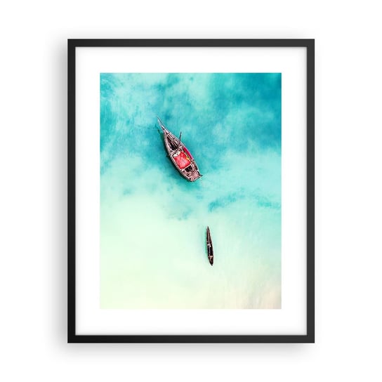 Obraz - Plakat - Bo na plażach Zanzibaru, kiedy nadmiar wód… - 40x50cm - Krajobraz Zanzibar Ocean - Foto Plakaty w ramie koloru czarnego do Salonu Sypialni ARTTOR ARTTOR