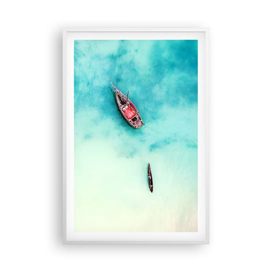 Obraz - Plakat - Bo na plażach Zanzibaru, kiedy nadmiar wód… - 61x91cm - Krajobraz Zanzibar Ocean - Foto Plakaty na ścianę w ramie białej - Plakat do Salonu Sypialni ARTTOR ARTTOR