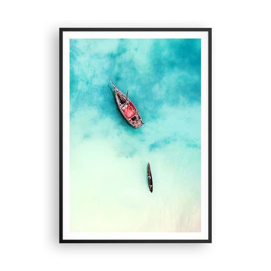 Obraz - Plakat - Bo na plażach Zanzibaru, kiedy nadmiar wód… - 70x100cm - Krajobraz Zanzibar Ocean - Foto Plakaty w ramie koloru czarnego do Salonu Sypialni ARTTOR ARTTOR