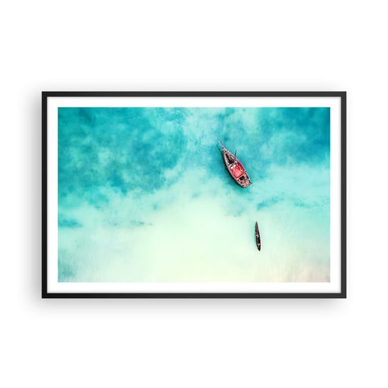 Obraz - Plakat - Bo na plażach Zanzibaru, kiedy nadmiar wód… - 91x61cm - Krajobraz Zanzibar Ocean - Foto Plakaty na ścianę w czarnej ramie - Plakat do Salonu Sypialni ARTTOR ARTTOR