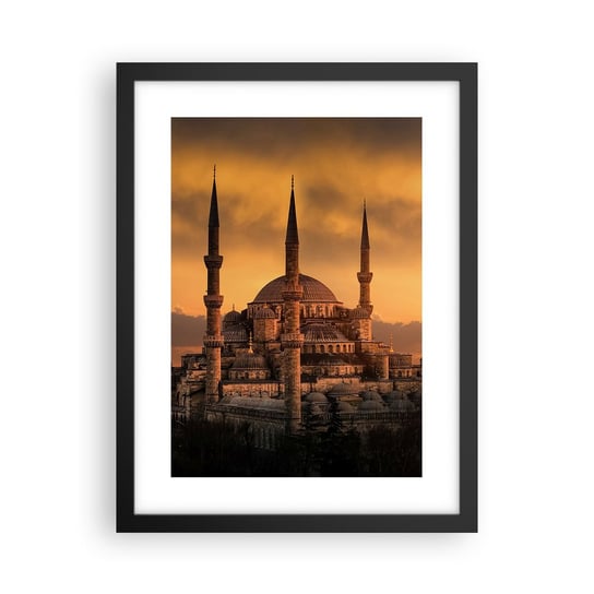 Obraz - Plakat - Bóg jest wielki - 30x40cm - Architektura Meczet Stambuł - Foto Plakaty na ścianę w czarnej ramie - Plakat do Salonu Sypialni ARTTOR ARTTOR