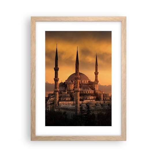 Obraz - Plakat - Bóg jest wielki - 30x40cm - Architektura Meczet Stambuł - Foto Plakaty na ścianę w ramie jasny dąb - Plakat do Salonu Sypialni ARTTOR ARTTOR