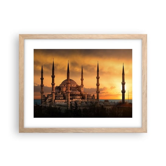 Obraz - Plakat - Bóg jest wielki - 40x30cm - Architektura Meczet Stambuł - Foto Plakaty na ścianę w ramie jasny dąb - Plakat do Salonu Sypialni ARTTOR ARTTOR