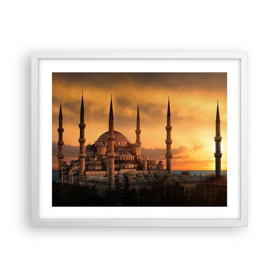 Obraz - Plakat - Bóg jest wielki - 50x40cm - Architektura Meczet Stambuł - Foto Plakaty w ramie koloru białego do Salonu Sypialni ARTTOR ARTTOR