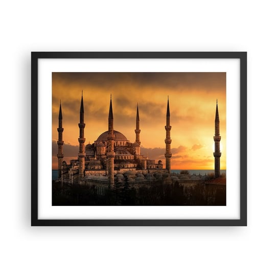 Obraz - Plakat - Bóg jest wielki - 50x40cm - Architektura Meczet Stambuł - Foto Plakaty w ramie koloru czarnego do Salonu Sypialni ARTTOR ARTTOR