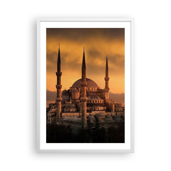 Obraz - Plakat - Bóg jest wielki - 50x70cm - Architektura Meczet Stambuł - Nowoczesny modny obraz Plakat rama biała ARTTOR ARTTOR
