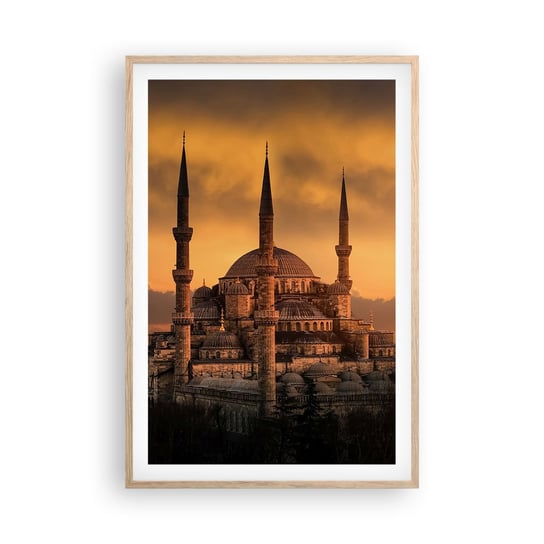 Obraz - Plakat - Bóg jest wielki - 61x91cm - Architektura Meczet Stambuł - Foto Plakaty na ścianę w ramie jasny dąb - Plakat do Salonu Sypialni ARTTOR ARTTOR