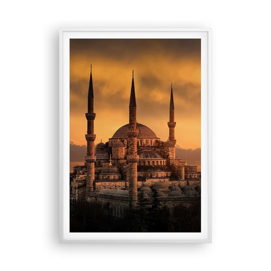 Obraz - Plakat - Bóg jest wielki - 70x100cm - Architektura Meczet Stambuł - Foto Plakaty w ramie koloru białego do Salonu Sypialni ARTTOR ARTTOR
