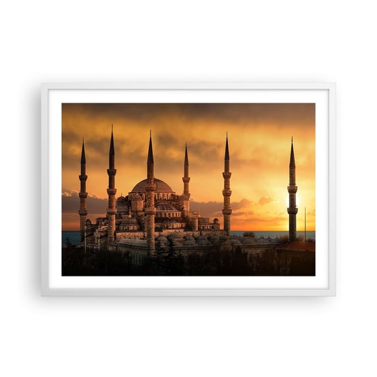Obraz - Plakat - Bóg jest wielki - 70x50cm - Architektura Meczet Stambuł - Nowoczesny modny obraz Plakat rama biała ARTTOR ARTTOR