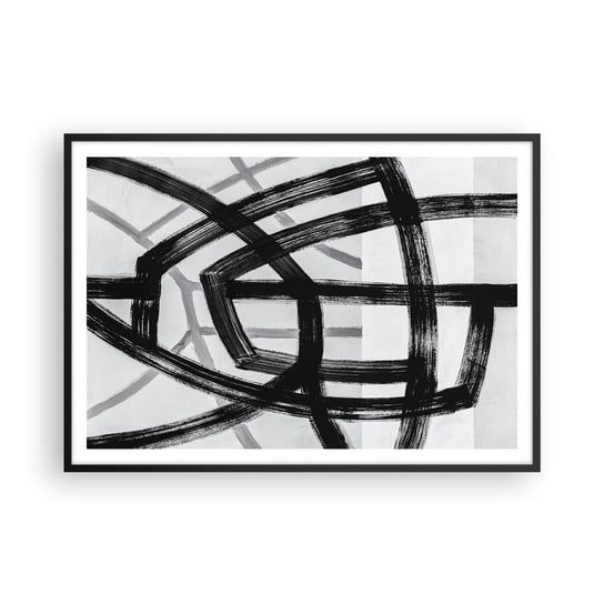 Obraz - Plakat - Budowanie głębi - 100x70cm - Kreski Sztuka Nowoczesna - Foto Plakaty w ramie koloru czarnego do Salonu Sypialni ARTTOR ARTTOR