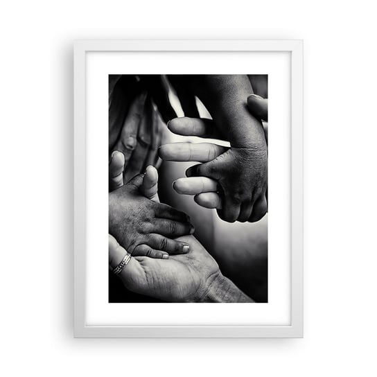 Obraz - Plakat - Być człowiekiem - 30x40cm - Dłonie Ludzie Miłość - Foto Plakaty na ścianę w ramie białej - Plakat do Salonu Sypialni ARTTOR ARTTOR