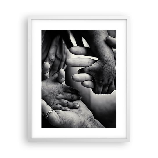 Obraz - Plakat - Być człowiekiem - 40x50cm - Dłonie Ludzie Miłość - Foto Plakaty w ramie koloru białego do Salonu Sypialni ARTTOR ARTTOR