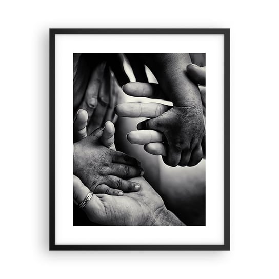 Obraz - Plakat - Być człowiekiem - 40x50cm - Dłonie Ludzie Miłość - Foto Plakaty w ramie koloru czarnego do Salonu Sypialni ARTTOR ARTTOR