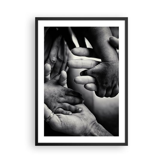 Obraz - Plakat - Być człowiekiem - 50x70cm - Dłonie Ludzie Miłość - Nowoczesny modny obraz Plakat czarna rama ARTTOR ARTTOR