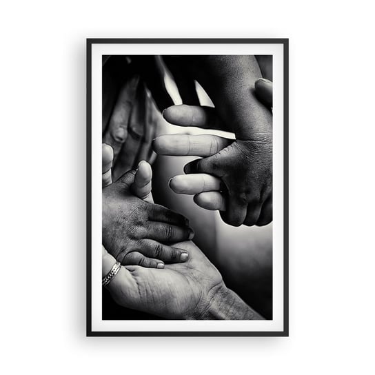 Obraz - Plakat - Być człowiekiem - 61x91cm - Dłonie Ludzie Miłość - Foto Plakaty na ścianę w czarnej ramie - Plakat do Salonu Sypialni ARTTOR ARTTOR