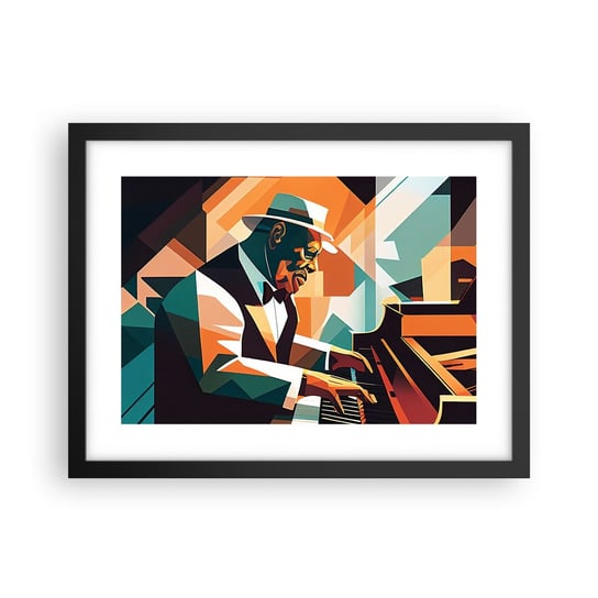 Obraz - Plakat - Cały ten jazz - 40x30cm - Fortepian Pianino Kubizm - Foto Plakaty na ścianę w czarnej ramie - Plakat do Salonu Sypialni ARTTOR ARTTOR