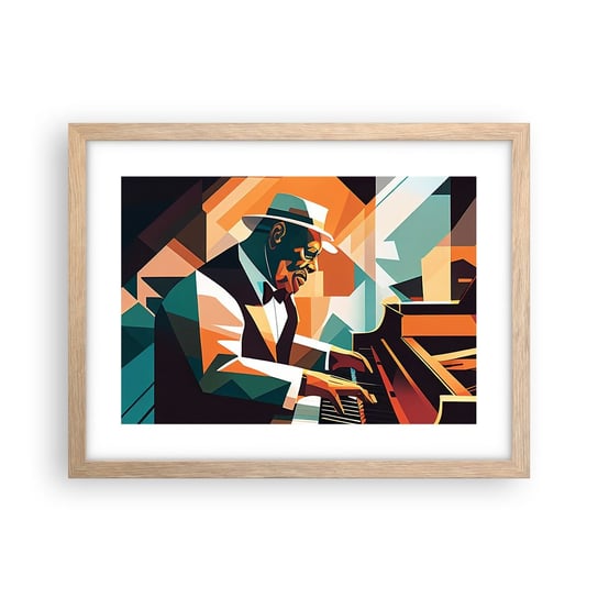 Obraz - Plakat - Cały ten jazz - 40x30cm - Fortepian Pianino Kubizm - Foto Plakaty na ścianę w ramie jasny dąb - Plakat do Salonu Sypialni ARTTOR ARTTOR