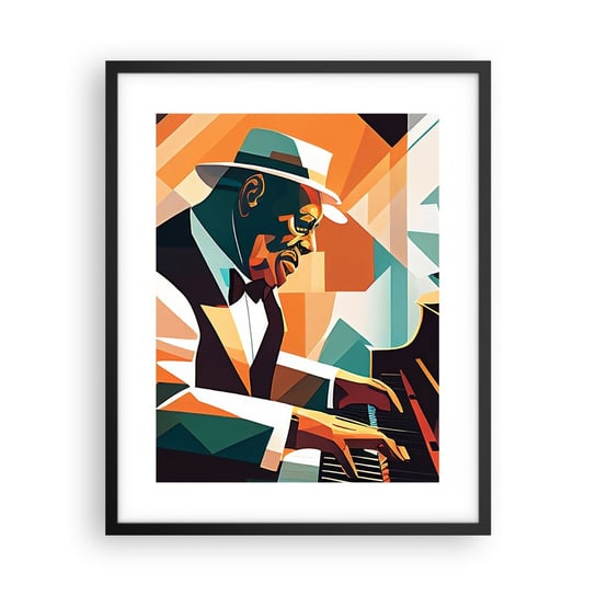 Obraz - Plakat - Cały ten jazz - 40x50cm - Fortepian Pianino Kubizm - Foto Plakaty w ramie koloru czarnego do Salonu Sypialni ARTTOR ARTTOR