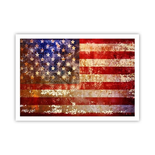 Obraz - Plakat - Chwała nie przemija - 100x70cm - Ameryka Flaga Amerykańska Grafika - Foto Plakaty bez ramy na ścianę do Salonu Sypialni ARTTOR ARTTOR