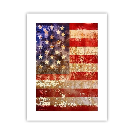 Obraz - Plakat - Chwała nie przemija - 30x40cm - Ameryka Flaga Amerykańska Grafika - Foto Plakaty na ścianę bez ramy - Plakat do Salonu Sypialni ARTTOR ARTTOR