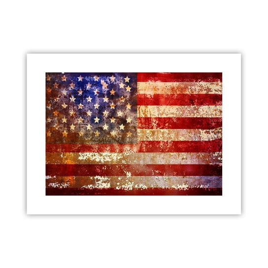 Obraz - Plakat - Chwała nie przemija - 40x30cm - Ameryka Flaga Amerykańska Grafika - Foto Plakaty na ścianę bez ramy - Plakat do Salonu Sypialni ARTTOR ARTTOR