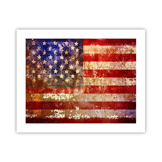 Obraz - Plakat - Chwała nie przemija - 50x40cm - Ameryka Flaga Amerykańska Grafika - Foto Plakaty bez ramy do Salonu Sypialni ARTTOR ARTTOR