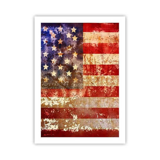 Obraz - Plakat - Chwała nie przemija - 50x70cm - Ameryka Flaga Amerykańska Grafika - Nowoczesny modny obraz Plakat bez ramy do Salonu Sypialni ARTTOR ARTTOR