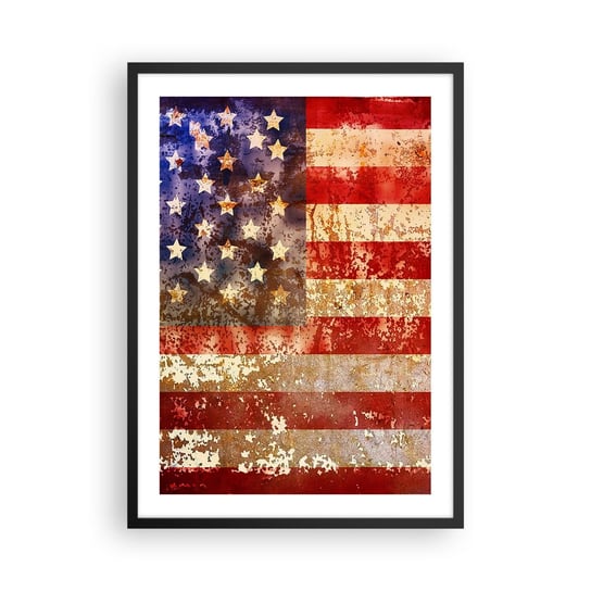 Obraz - Plakat - Chwała nie przemija - 50x70cm - Ameryka Flaga Amerykańska Grafika - Nowoczesny modny obraz Plakat czarna rama ARTTOR ARTTOR