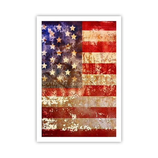 Obraz - Plakat - Chwała nie przemija - 61x91cm - Ameryka Flaga Amerykańska Grafika - Foto Plakaty na ścianę bez ramy - Plakat do Salonu Sypialni ARTTOR ARTTOR