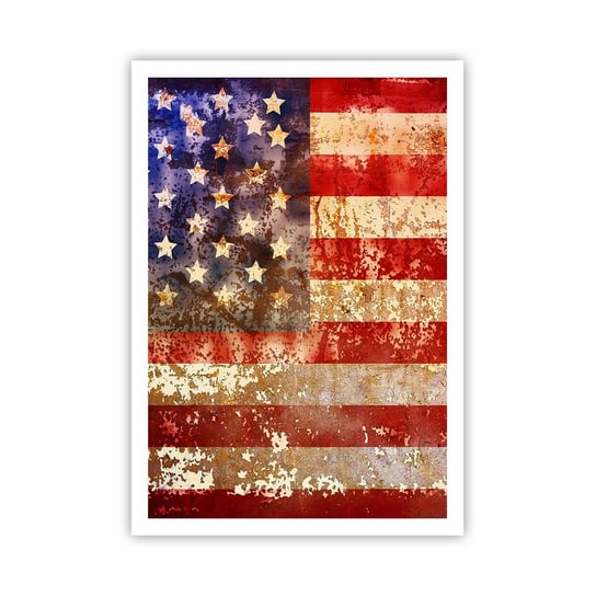 Obraz - Plakat - Chwała nie przemija - 70x100cm - Ameryka Flaga Amerykańska Grafika - Foto Plakaty bez ramy na ścianę do Salonu Sypialni ARTTOR ARTTOR