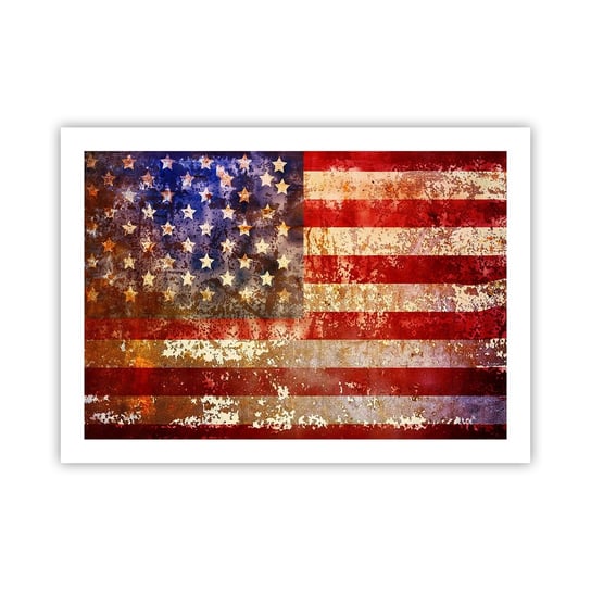 Obraz - Plakat - Chwała nie przemija - 70x50cm - Ameryka Flaga Amerykańska Grafika - Nowoczesny modny obraz Plakat bez ramy do Salonu Sypialni ARTTOR ARTTOR