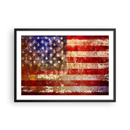 Obraz - Plakat - Chwała nie przemija - 70x50cm - Ameryka Flaga Amerykańska Grafika - Nowoczesny modny obraz Plakat czarna rama ARTTOR ARTTOR