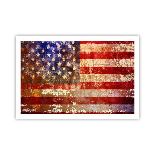 Obraz - Plakat - Chwała nie przemija - 91x61cm - Ameryka Flaga Amerykańska Grafika - Foto Plakaty na ścianę bez ramy - Plakat do Salonu Sypialni ARTTOR ARTTOR